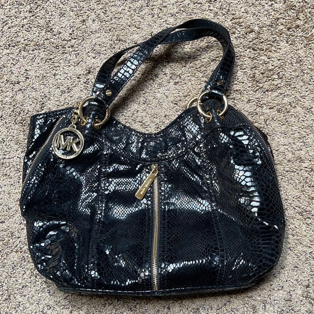 Michael Kors snake skin shoulder bag